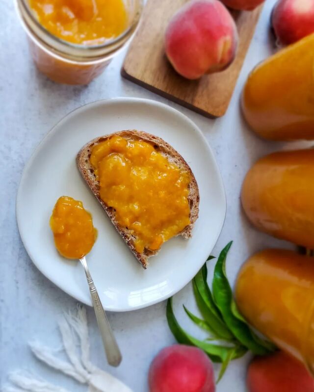 🍑 Got peaches? Try our low sugar peach jam - to can or freeze! Made without pectin, 1/2 the sugar as other "low sugar" jam recipes, and a super short cooking and processing time, it really lets the fresh fruit flavors shine! They key is our slow, overnight maceration process 👌🏼 Even better, you can use any combination of peaches, apricots, and/or nectarines in this easy recipe.
.
Search "Homestead and Chill peach jam" online, or the link is currently in my stories 🧡
.
#homesteadandchill #peachjam