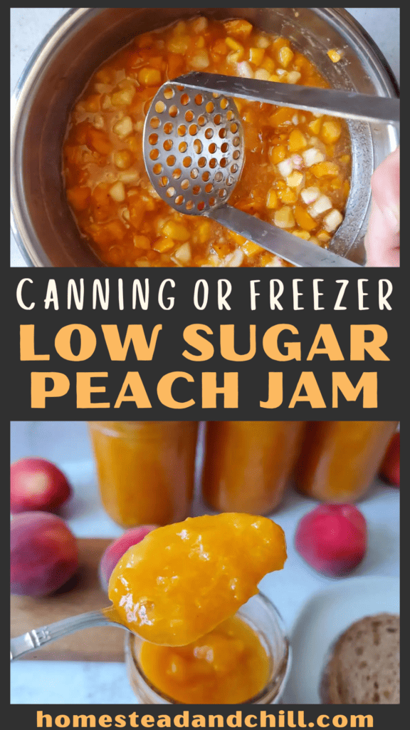 Easy Low Sugar Peach Jam Without Pectin (Canning or Freeze)